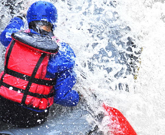 white water rafter with lifejacket on image